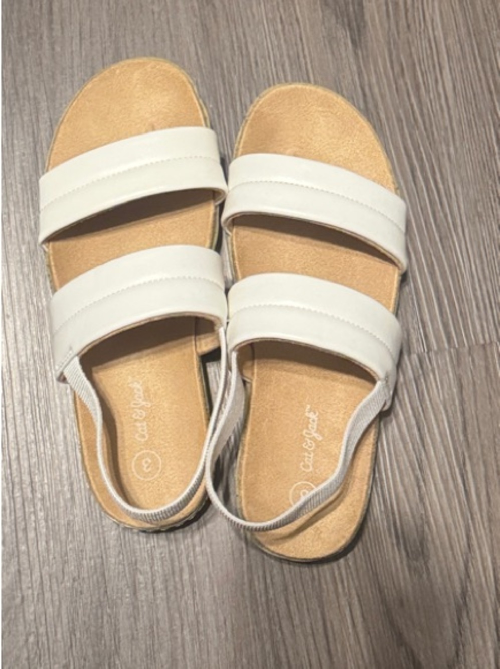 Cat & Jack White Triple-Strap Slingback Sandals for Kids